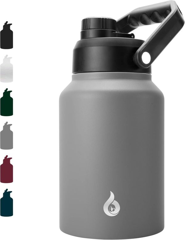 BJPKPK Insulated Water Bottle Stainless Steel 64oz Gray-0