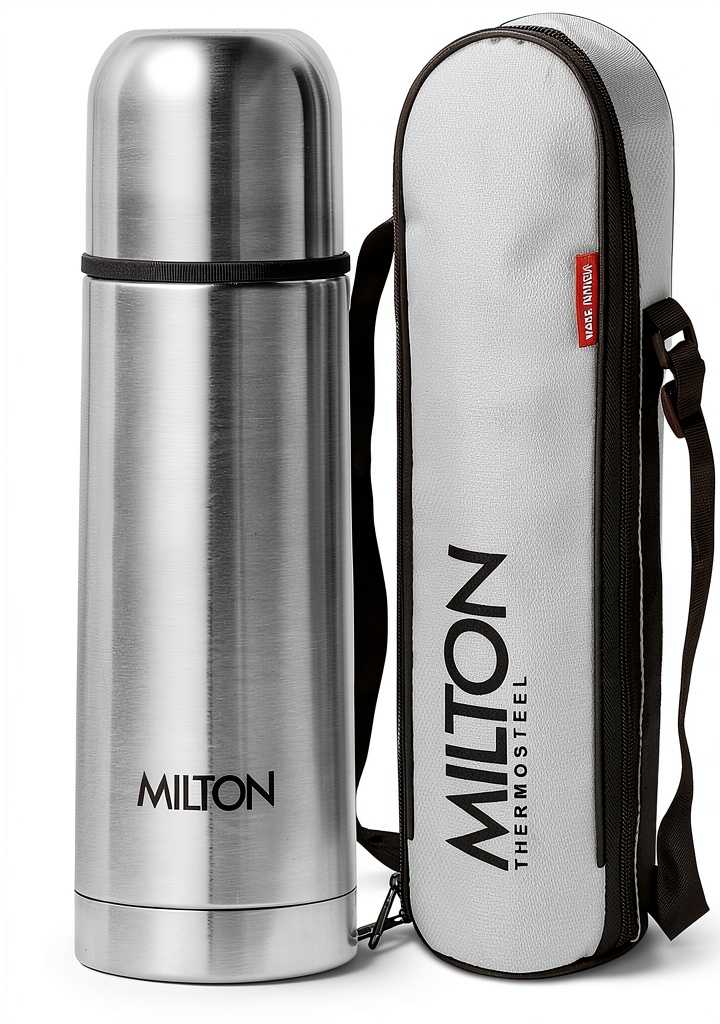 Milton FLASK 350 stainless steel bottle in use during a hike