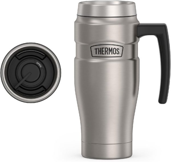 Thermos Stainless King Travel Mug Vacuum Insulation Handle-0