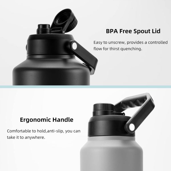 BJPKPK Insulated Water Bottle Stainless Steel 64oz Gray-3
