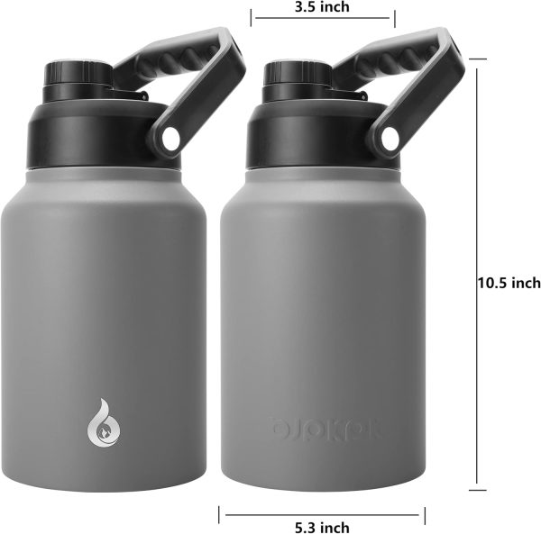 BJPKPK Insulated Water Bottle Stainless Steel 64oz Gray-1