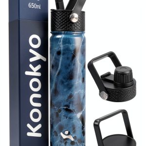Konokyo Insulated Water Bottle Stainless Steel Marble Ocean-0