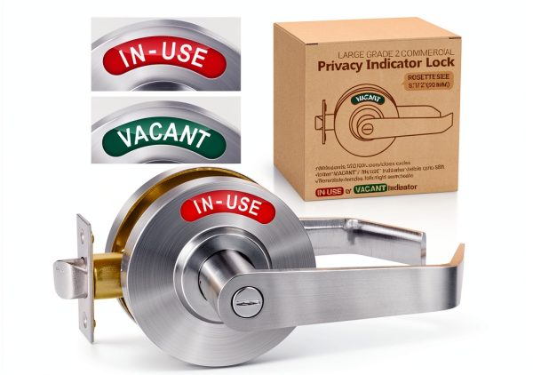 Commercial Grade Bathroom Door Lock Polar Tangro Chrome Privacy Lever-0