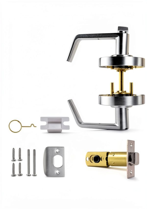 Commercial Grade Bathroom Door Lock Polar Tangro Chrome Privacy Lever-1